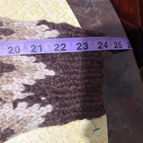 Vintage Brown and Cream Zigzag Knit Pattern Men's Sweater - Picture 7 of 8